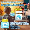 HALCONTORNO Bilingual English German Flash Cards - Deutsch Talking Flash Cards for Kids, Pocket Speech for Toddlers 3-12, Educational Learning Toys, Audible Gift Play Cards, Autism Sensory Toys (Blue) view 2