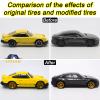 1/64 Wheels and Tires Set, 10-Pack 1 64 Scale Wheels with 10 for 1/64 Diecast Cars Upgraded and Modified Rubber Tires(Diameter 0.43in/11mm) (Gold) view 2