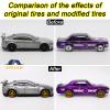 1/64 Wheels and Tires Set, 10-Pack 1 64 Scale Wheels with 10 for 1/64 Diecast Cars Upgraded and Modified Rubber Tires(Diameter 0.43in/11mm) (Gold) view 4