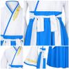 Asian Traditional Dress Kimono Robe for Kids Girls Costume Silk Folding Fans hairstick CosplayWhite Blue150cm view 4
