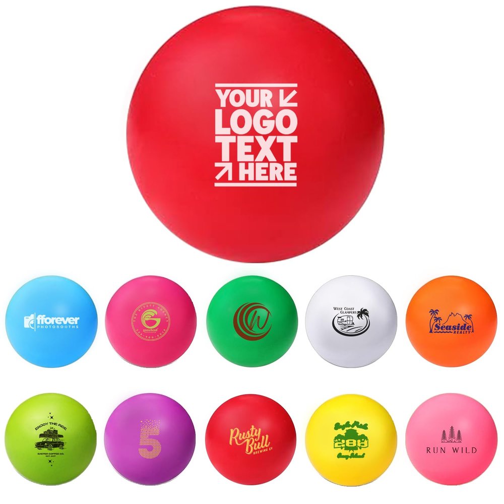 100 Pack Custom Stress Relief Foam Balls with Logo, Bulk Ball Shape Personalized Foam Balls, Anxiety Stress Relief Stress, Perfect for Office, Travel or Home