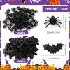 OZIO Halloween Plastic Bats Spiders, 400pcs Mini Bats and Fake Spiders for Halloween Decorations Creepy Scary Prank Toys Plastic Insect Toys Halloween Miniatures view 2