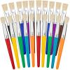 20 Pcs Kids Paint Brushes Bulk - Round & Flat, Easy Clean & Hold Toddler Brushes for Acrylic, Oil, Watercolor Washable Paint view 1