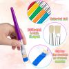 20 Pcs Kids Paint Brushes Bulk - Round & Flat, Easy Clean & Hold Toddler Brushes for Acrylic, Oil, Watercolor Washable Paint view 4