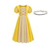 Youfenlove Renaissance Medieval Dress Princess Dress Girls Irish Costume Cosplay Retro Gown Birthday Halloween Xmas Party (Yellow,12-18 Months) view 1
