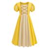 Youfenlove Renaissance Medieval Dress Princess Dress Girls Irish Costume Cosplay Retro Gown Birthday Halloween Xmas Party (Yellow,12-18 Months) view 2