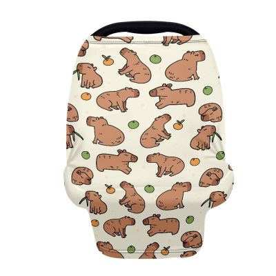 Belidome Capybara Car Seat Covers for Baby Stroller Canopy Stretch Scarf Breastfeeding Covers Soft Stretch