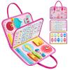 Freebear Busy Board Toddler Travel Toys Sensory Toys for Toddlers 1 2 3 4, Montessori Learning Toys for Toddlers Activities Board, Educational Toys for 3 4 Year Old Boys Girls Gift, Princess view 1