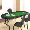 Homgoday Folding Poker Table for 10 Players Green 206x106x75cm Gaming Tables and Poker Furniture view 1
