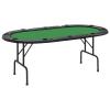 Homgoday Folding Poker Table for 10 Players Green 206x106x75cm Gaming Tables and Poker Furniture view 2
