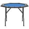 Homgoday Folding Poker Table for 8 Players Blue 108x108x75cm Gaming Tables and Poker Furniture view 3