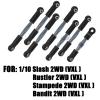 hopsupRC RC Adjustable Turnbuckles Upgrades Part for 1/10 Slash/Rustler/Stampede/Bandit VXL 2WD, Adjustable Turnbuckles Camber Links Toe Link,Titanium7PCS view 2