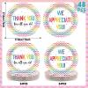 Naozinebi 48PCS Thank You Plates We Appreciate You Party Supplies Appreciation Tableware Thankful Plate Disposable Paper Plate for Teacher Doctor Staff Congratulation Graduate Party Favors 6.7*6.7inch view 2