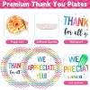Naozinebi 48PCS Thank You Plates We Appreciate You Party Supplies Appreciation Tableware Thankful Plate Disposable Paper Plate for Teacher Doctor Staff Congratulation Graduate Party Favors 6.7*6.7inch view 3