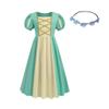 Youfenlove Renaissance Medieval Dress Princess Dress Girls Irish Costume Cosplay Retro Gown Birthday Halloween Xmas Party (Green,8-9Years) view 1