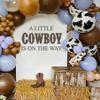 A Little Cowboy Is On The Way Baby Shower Decal Peel and Stick - Cowboy Baby Shower Decorations,Country Western Cowboy Party Decorations for Backdrop,It Is A Boy Gender Reveal Sticker for Baby Boy view 1