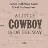 A Little Cowboy Is On The Way Baby Shower Decal Peel and Stick - Cowboy Baby Shower Decorations,Country Western Cowboy Party Decorations for Backdrop,It Is A Boy Gender Reveal Sticker for Baby Boy view 2