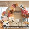 A Little Cowboy Is On The Way Baby Shower Decal Peel and Stick - Cowboy Baby Shower Decorations,Country Western Cowboy Party Decorations for Backdrop,It Is A Boy Gender Reveal Sticker for Baby Boy view 3