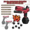 LsuBhef Gel Blaster Toys X6 for Ages 14 & Up and Adults,Full Auto Splatter-Blaster X2 X5 New Upgrade Version with Drum,Long Hopper,Safety Light and Goggles for Activities Team Game,Red view 3