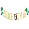 Beach I'm 18 Banner, Summer 18th Birthday Anniversary Decorations, Happy 18th Birthday Banner, Summer Tropical Beach Birthday Party Decorations, Gold Glitter view 1