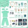 deAO Doctor Kit for Toddlers 3-5, Kids Doctor Playset Toys, Pretend Station Set with Cart, Costume,Stethoscope and Thermometer, Halloween Costume Gift for Boys Girls Role Play (Green) view 4