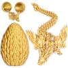 3D Printed Dragon Eggs with Articulated Fly Dragon Inside, Collectible Figurines Fidget Toy for Adults Kids Birthday Easter Christmas White Elephant Gifts for Friends Colleagues(Gold, M size) view 1