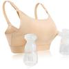 Hands Free Pumping Bra Hands-Free Breast Pump Bra Nursing Bras for Pumping Adjustable Breast-Pumps Holding and Nursing Bra (US, Alpha, Large, Regular, Regular, Beige) view 1