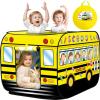 Britik Pop Up Play Tent for Kids Aged 3-5 Years Old Boys and Girls : School Bus Tent Playhouse Toy Play Tents for Toddlers 3-5 Kids Tent Indoor Outdoor Playhouse Toys for 3 + Year Old, School Bus view 1