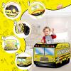 Britik Pop Up Play Tent for Kids Aged 3-5 Years Old Boys and Girls : School Bus Tent Playhouse Toy Play Tents for Toddlers 3-5 Kids Tent Indoor Outdoor Playhouse Toys for 3 + Year Old, School Bus view 2