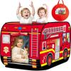 Britik Pop Up Play Tent for Kids Aged 3-5 Years Old Boys and Girls : Fire Truck Tent Playhouse Toy Play Tents for Toddlers 3-5 Kids Tent Indoor Outdoor Playhouse Toys for 3 + Year Old, Fire Truck view 1