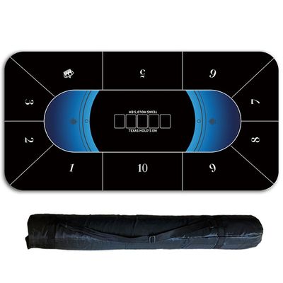 47" x 24" Poker Table Top, Texas Hold'em Poker Mat Up to 10 Players, Poker Table Mat Layout with Storage Bag, Folding Portable Poker Topper for Poker Games, Blackjack, Casino