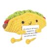 A AIFAMY Funny Positive Coffee, Emotional Crochet Doll, Cute Crochet Potato Partner Toy with Positive Card Cheer Up Funny Gag Gifts for Best Friend Birthday Women Teacher FallTaco view 1