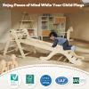 doowroodni Pikler Triangle Set 7in1 Toddler Climbing Toys Indoor Foldable Baby Climbing Toys Wooden Montessori Climbing Set with Arch, Ramp, Ladder for 1-3 Years, Jungle Gym for Kids (Natural) view 3