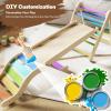 doowroodni Pikler Triangle Set 7in1 Toddler Climbing Toys Indoor Foldable Baby Climbing Toys Wooden Montessori Climbing Set with Arch, Ramp, Ladder for 1-3 Years, Jungle Gym for Kids (Natural) view 4