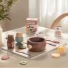 ROBUD 31-Piece Wooden Play Food Set for Kids - Coconut Oats Montessori Kitchen Toys, Educational Pretend Play Dishes with Accessories for Toddlers view 2