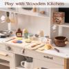 ROBUD 31-Piece Wooden Play Food Set for Kids - Coconut Oats Montessori Kitchen Toys, Educational Pretend Play Dishes with Accessories for Toddlers view 4