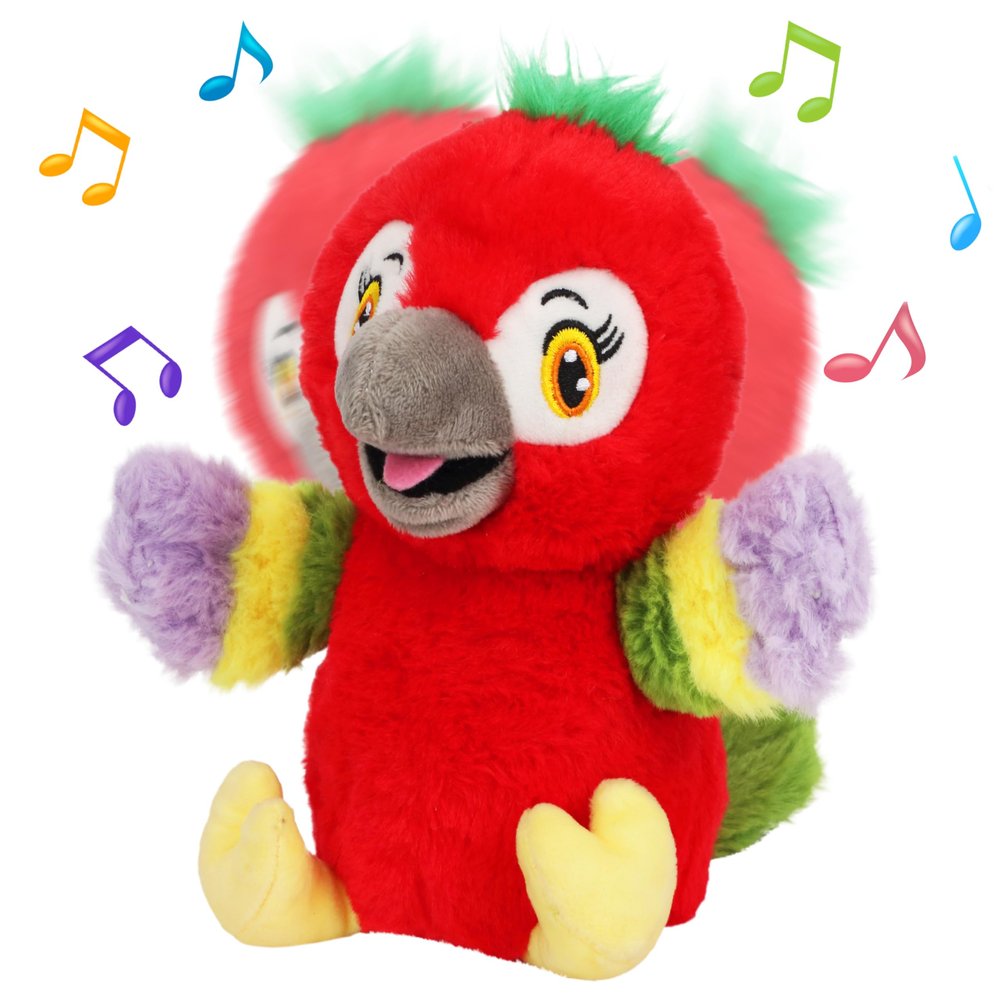 Cuteoy Talking Parrot Repeat What You Say Musical Stuffed Animal Shaking Singing Plush Toy Electric Interactive Animated Plushies for Kids Girls Boys Birthday