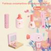 Wooden Vanity Set for Kids, Pretend Play Toddler Makeup Vanity Table Toys with 360 Rotatable Mirror, Beauty Salon Set Includes Makeup Accessories, Little Girls Gift Age 3+ (White) view 4