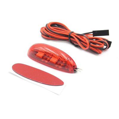 5V 12V Intelligent LED Night Flight Navigation Searching Light Red Green Blue White with BB Buzzer JR Plug for RC Airplane Model (1PC 12V Red)