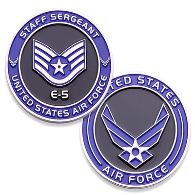 Air Force Staff Sergeant E5 Challenge Coin! United States Air Force Staff Sergeant Rank Military Coin. E-5 USAF Challenge Coin! Designed by Military Veterans - Officially Licensed Product!