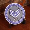Air Force Staff Sergeant E5 Challenge Coin! United States Air Force Staff Sergeant Rank Military Coin. E-5 USAF Challenge Coin! Designed by Military Veterans - Officially Licensed Product! view 4