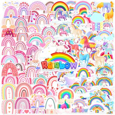 100pcs Colorful Unicron Stickers Pack, Pink Love Uni Corn Pastel Rainbow Stickers Cute Waterproof Vinyl Sticker for Water Bottles Laptop Kindle Scrapbook Planner