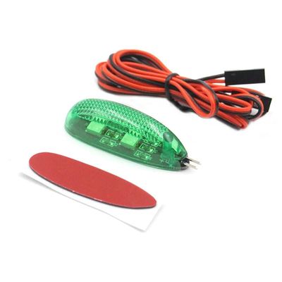 5V 12V Intelligent LED Night Flight Navigation Searching Light Red Green Blue White with BB Buzzer JR Plug for RC Airplane Model (1PC 12V Green)