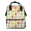 Qozbom Vintage Cup Print Diaper Backpack Large Capacity Baby Bag Multifunction Travel Pack Maternity Baby Changing Bags view 1