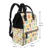 Qozbom Vintage Cup Print Diaper Backpack Large Capacity Baby Bag Multifunction Travel Pack Maternity Baby Changing Bags view 2