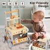 labebe Wooden Baby Walker, Baby Push Walker, Tool Toy for Toddlers, Adjustable Speed Baby Walker with Wheel, Learning Activity Walker for Girls Boys view 3