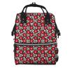 Qozbom Red Floral Print Diaper Backpack Large Capacity Baby Bag Multifunction Travel Pack Maternity Baby Changing Bags view 1