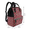 Qozbom Red Floral Print Diaper Backpack Large Capacity Baby Bag Multifunction Travel Pack Maternity Baby Changing Bags view 2