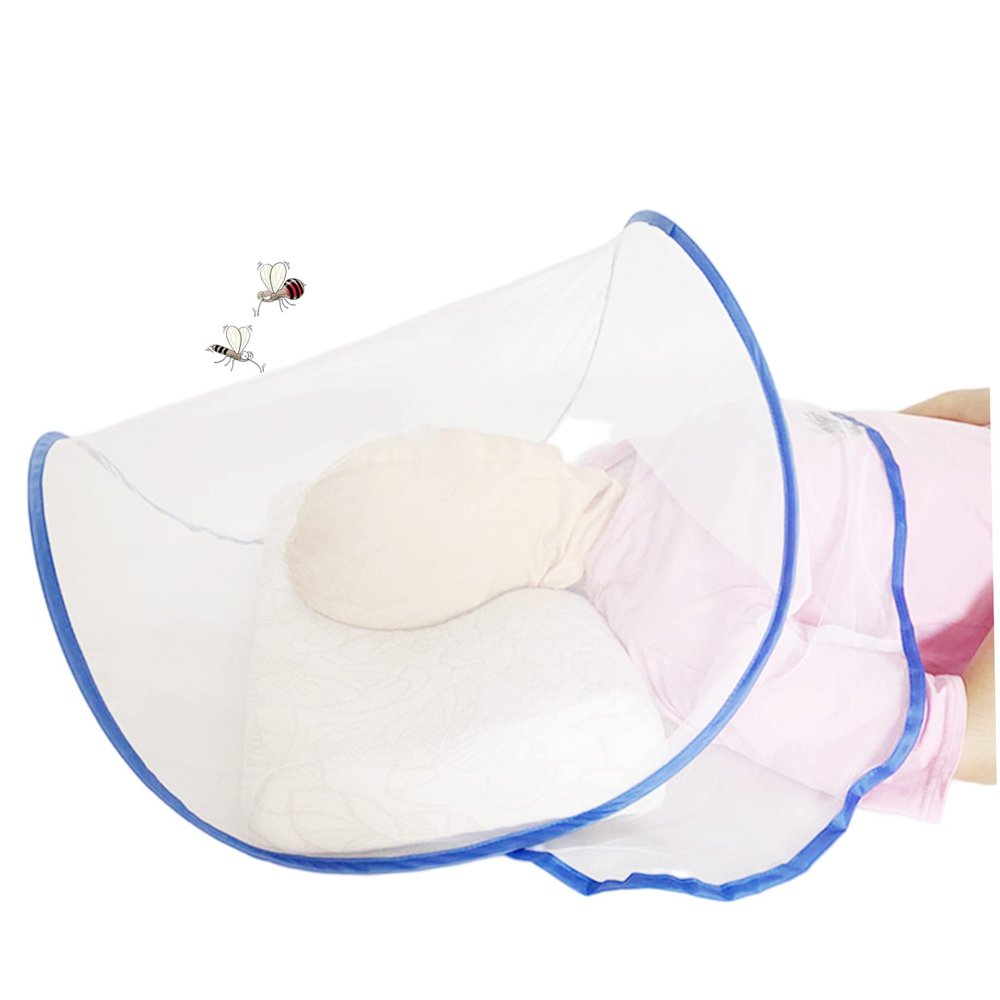 OnIUeZky Portable Mosquito Head Net Mini Foldable Mosquito Net Up Travel Mosquito Net for Bed.