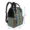 Qozbom Blue Floral Print Diaper Backpack Large Capacity Baby Bag Multifunction Travel Pack Maternity Baby Changing Bags view 2